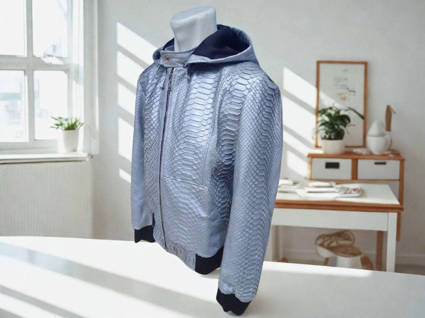 Snakeskin Hoodie Varsity Jacket - LFM Fashion