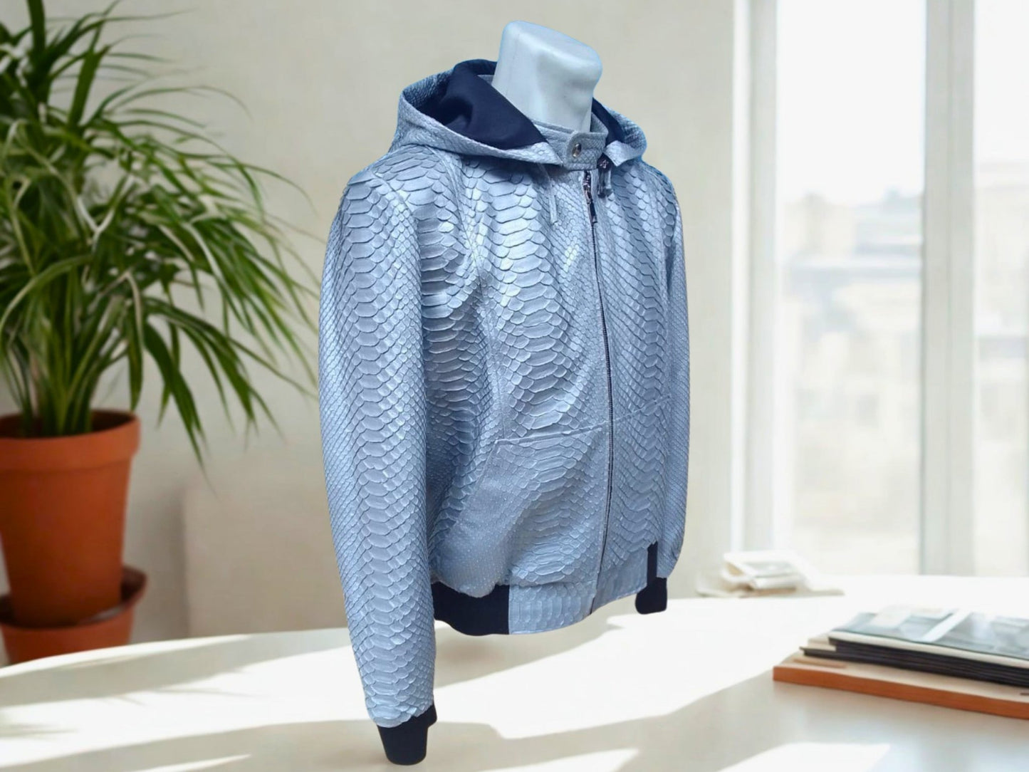 Snakeskin Hoodie Varsity Jacket - 3