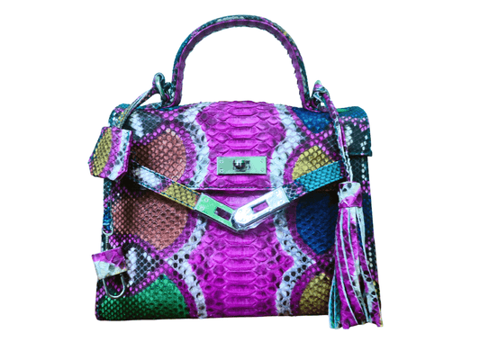 Snakeskin Kelly Bag 25 Multi Color Python Jacket by LFM Fashion