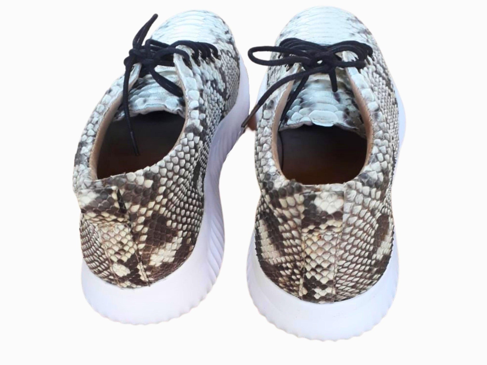 Shoes Snakeskin Lace-up Sneaker Shoes Python Jacket by LFM Fashion