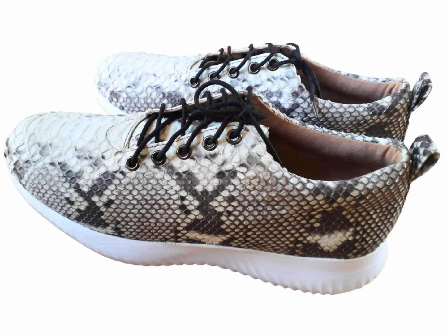 Snakeskin Lace-up Sneaker Shoes - LFM Fashion
