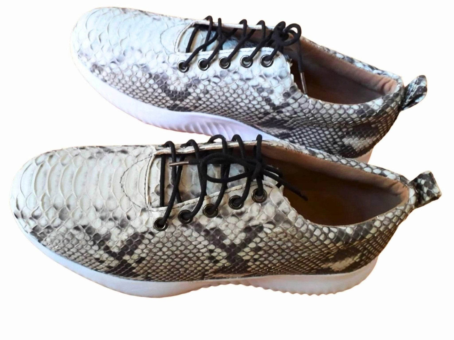 Snakeskin Lace-up Sneaker Shoes - LFM Fashion