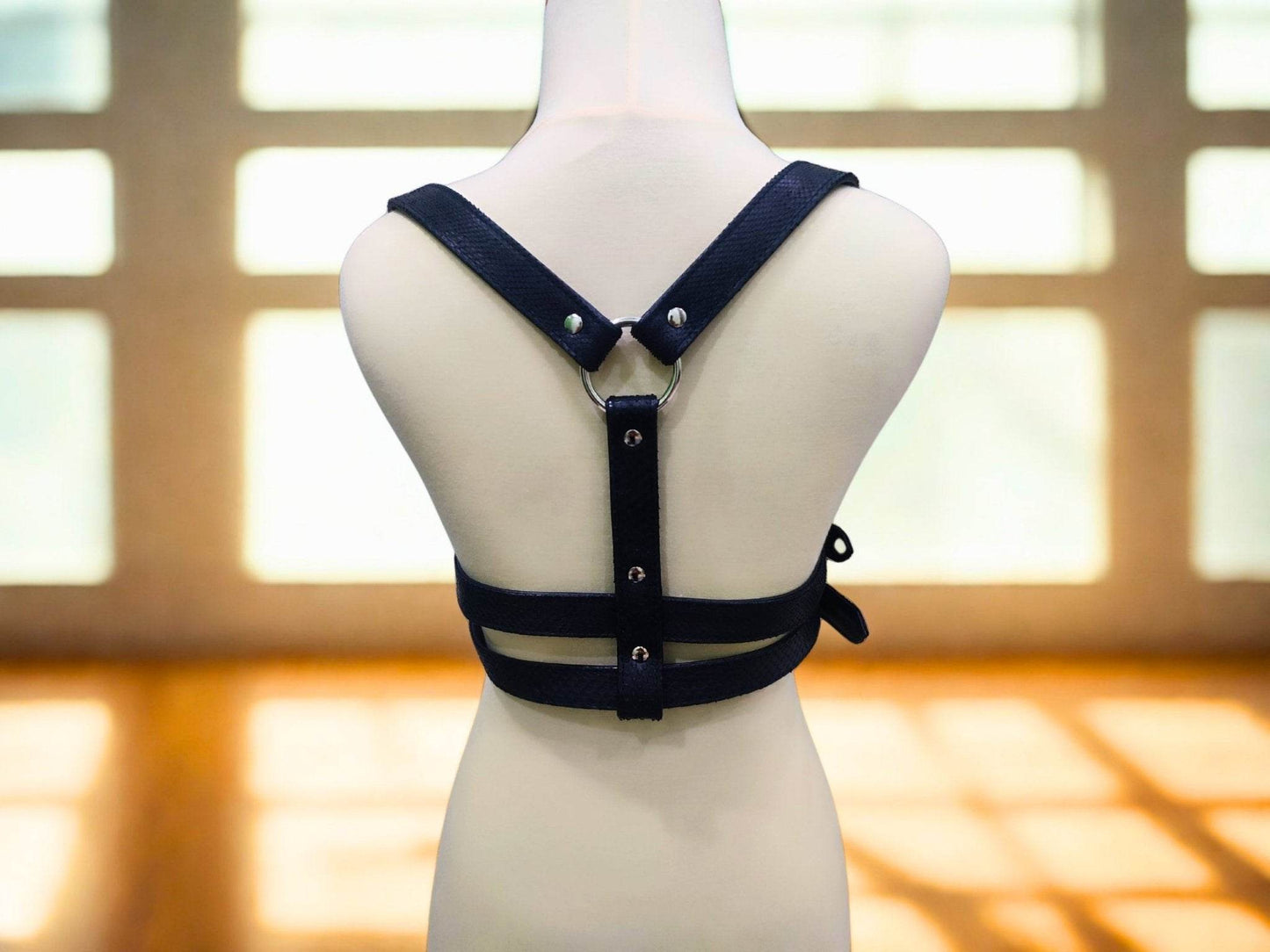 Snakeskin Leather Harness Double Waist Belt Y Strap - LFM Fashion