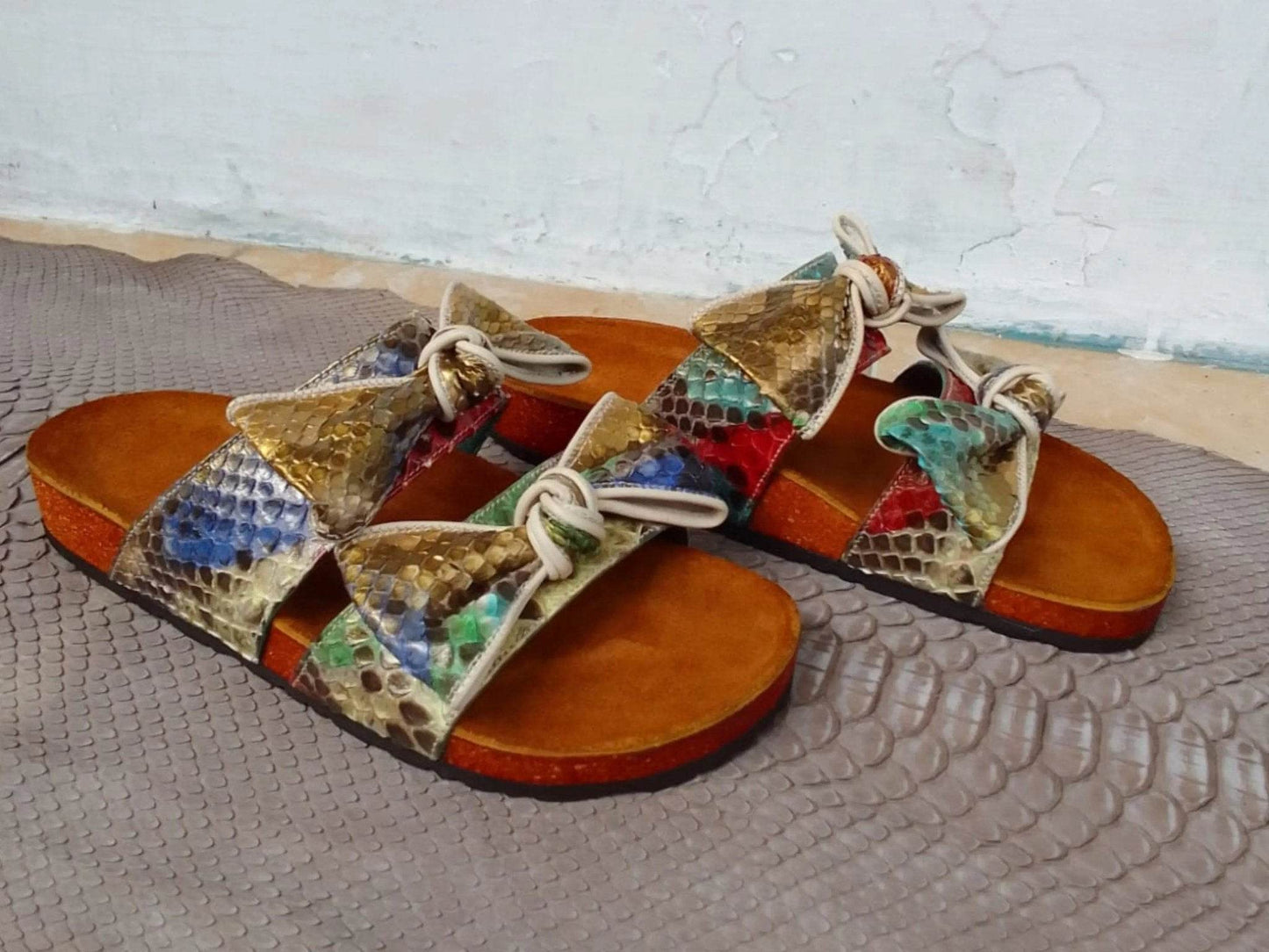 Snakeskin Leather Summer Sandals for Women - LFM Fashion