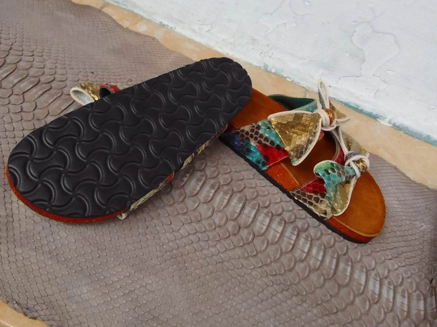 Snakeskin Leather Summer Sandals for Women - LFM Fashion