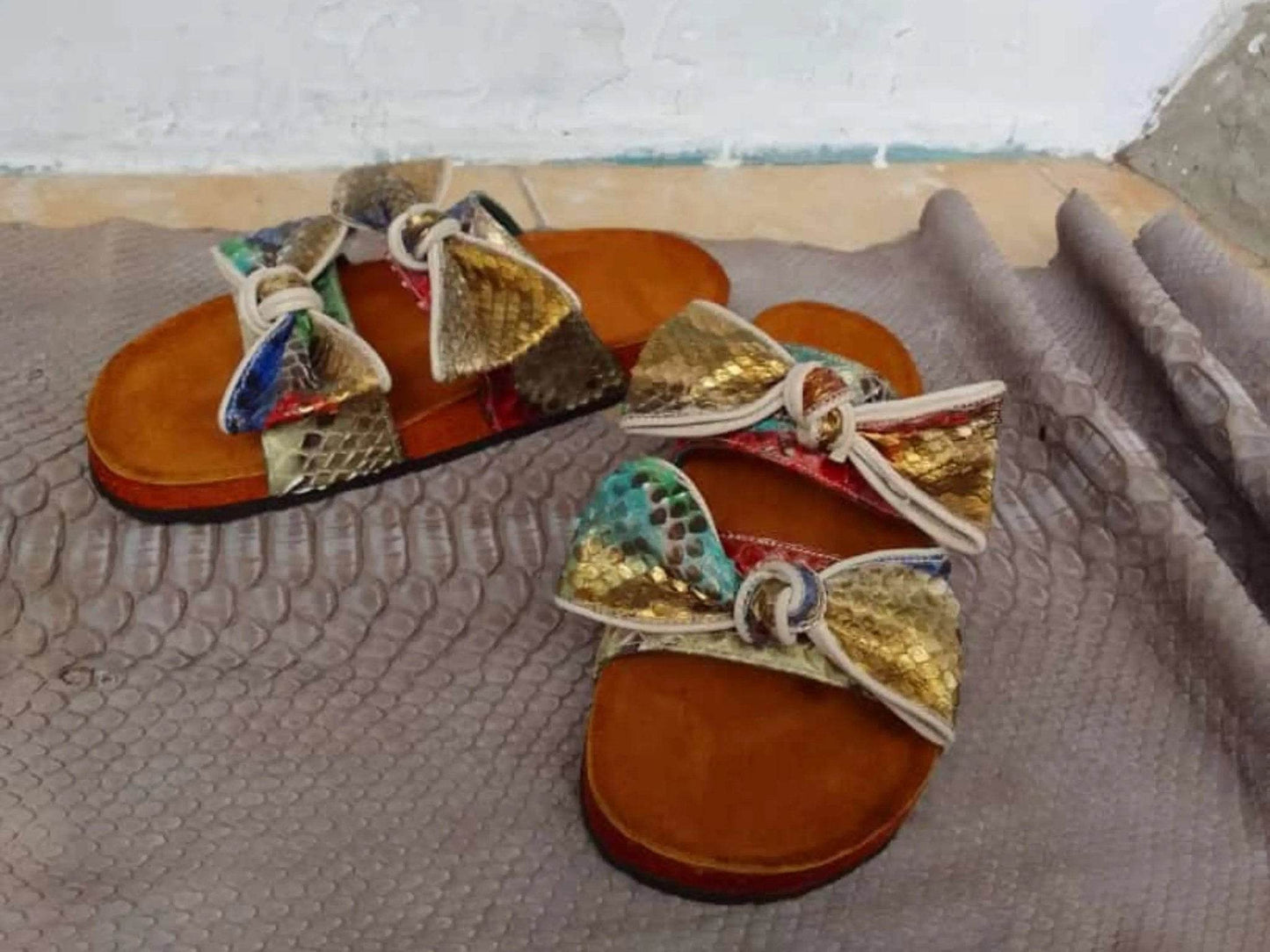 Snakeskin Leather Summer Sandals for Women - LFM Fashion