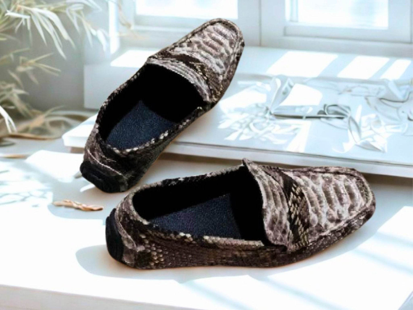Snakeskin Moccasin Shoes - LFM Fashion
