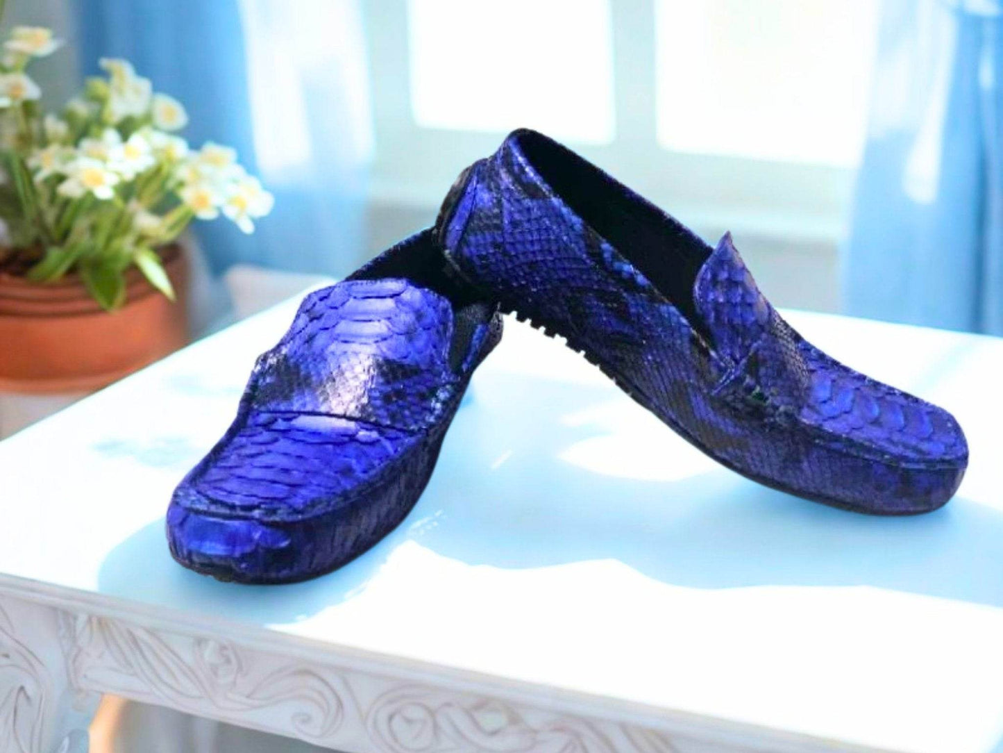 Snakeskin Moccasin Shoes - LFM Fashion