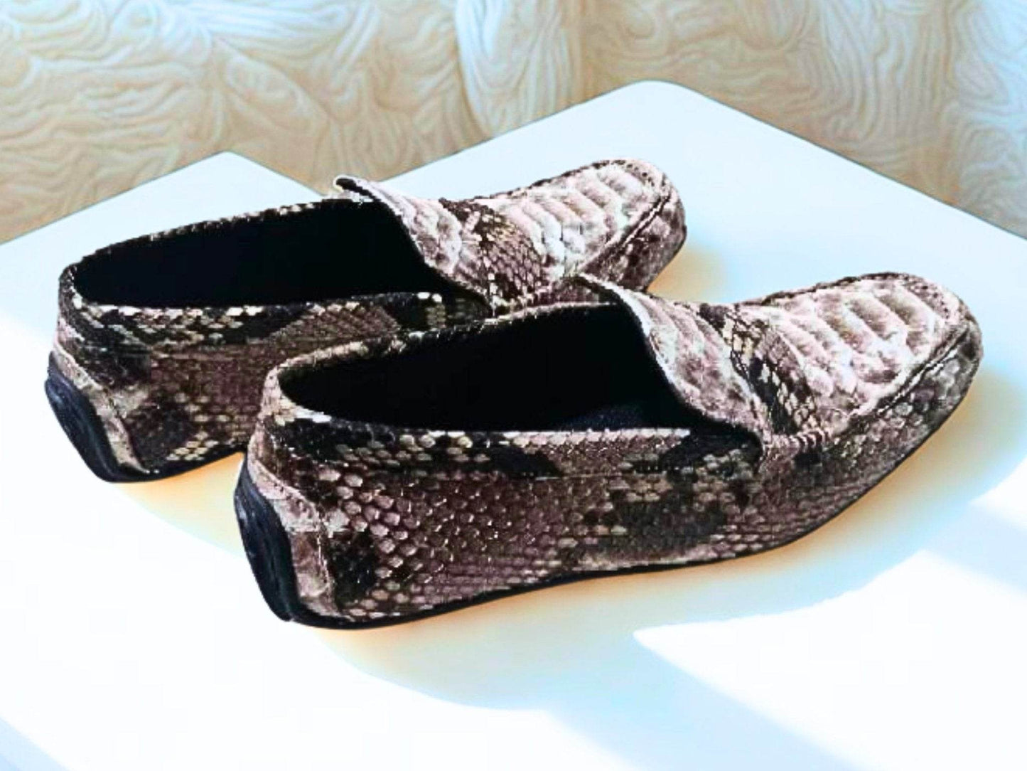Snakeskin Moccasin Shoes - LFM Fashion