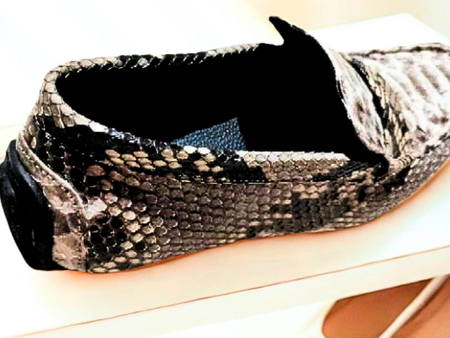 Snakeskin Moccasin Shoes - LFM Fashion
