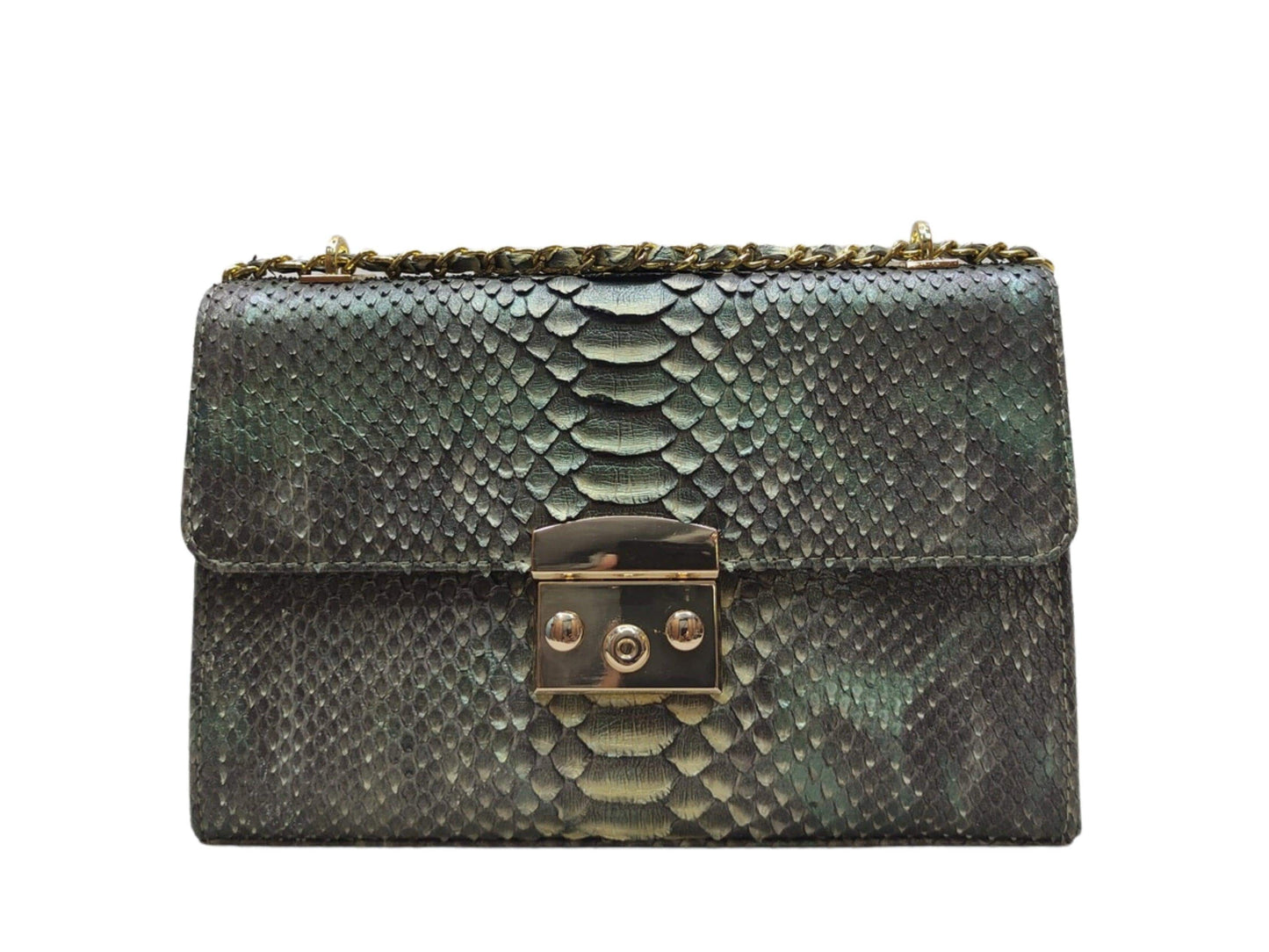 Python Bags Snakeskin Python Small Handbag Lunar Green Python Jacket by LFM Fashion