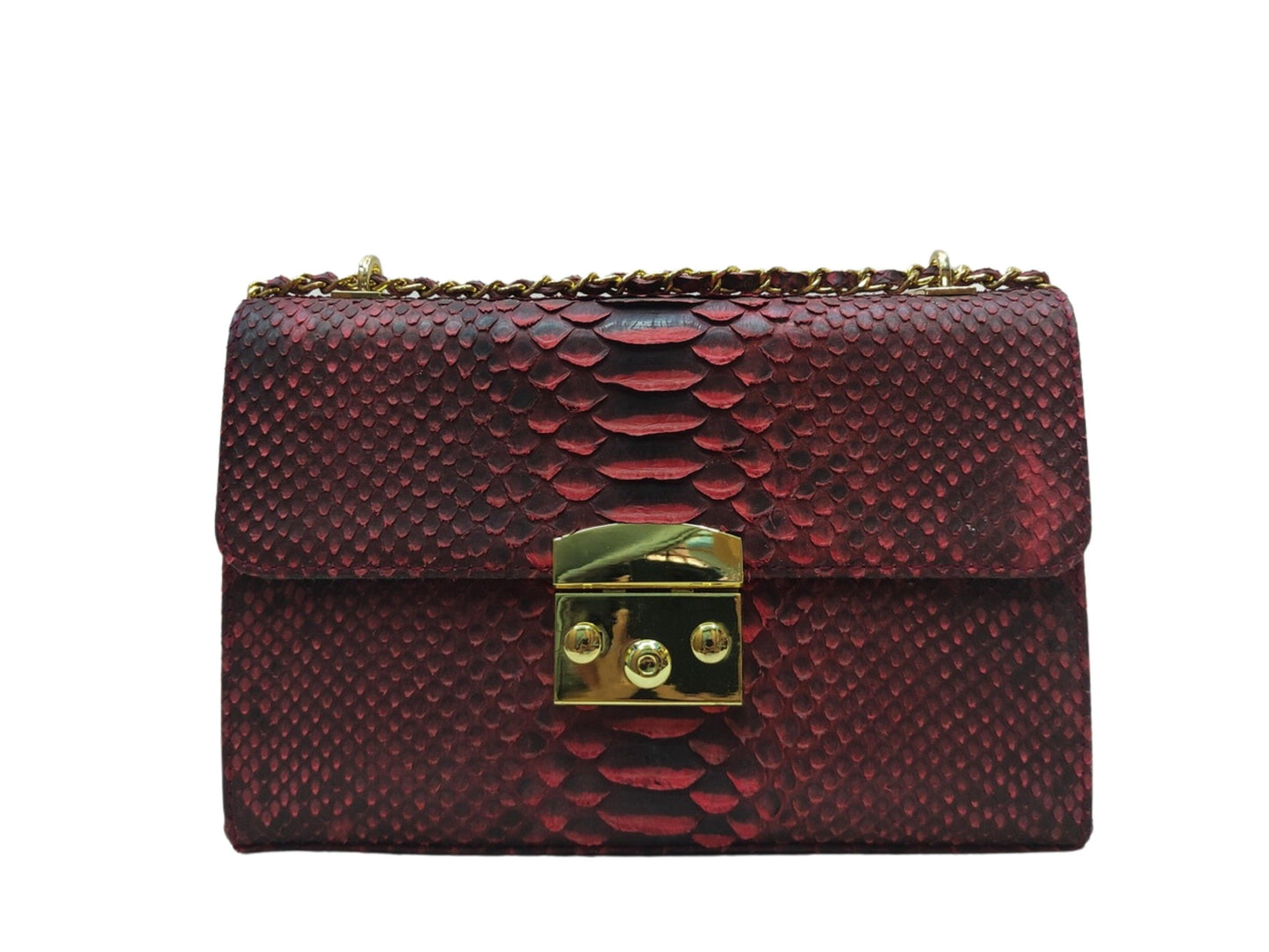 Python Bags Snakeskin Python Small Handbag Red Python Jacket by LFM Fashion