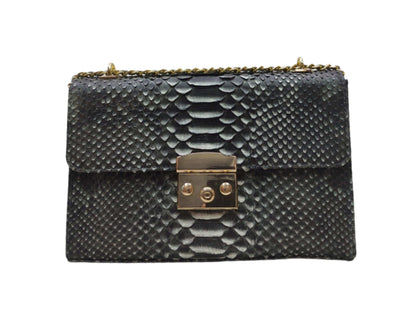 Python Bags Snakeskin Python Small Handbag Black Python Jacket by LFM Fashion