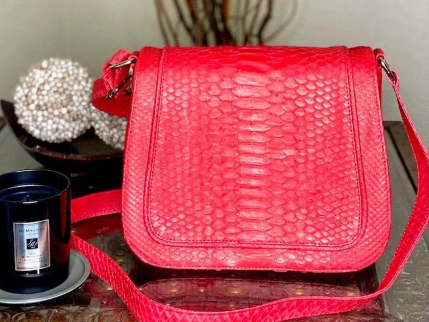 Snakeskin Saddle Bag Purse - LFM Fashion