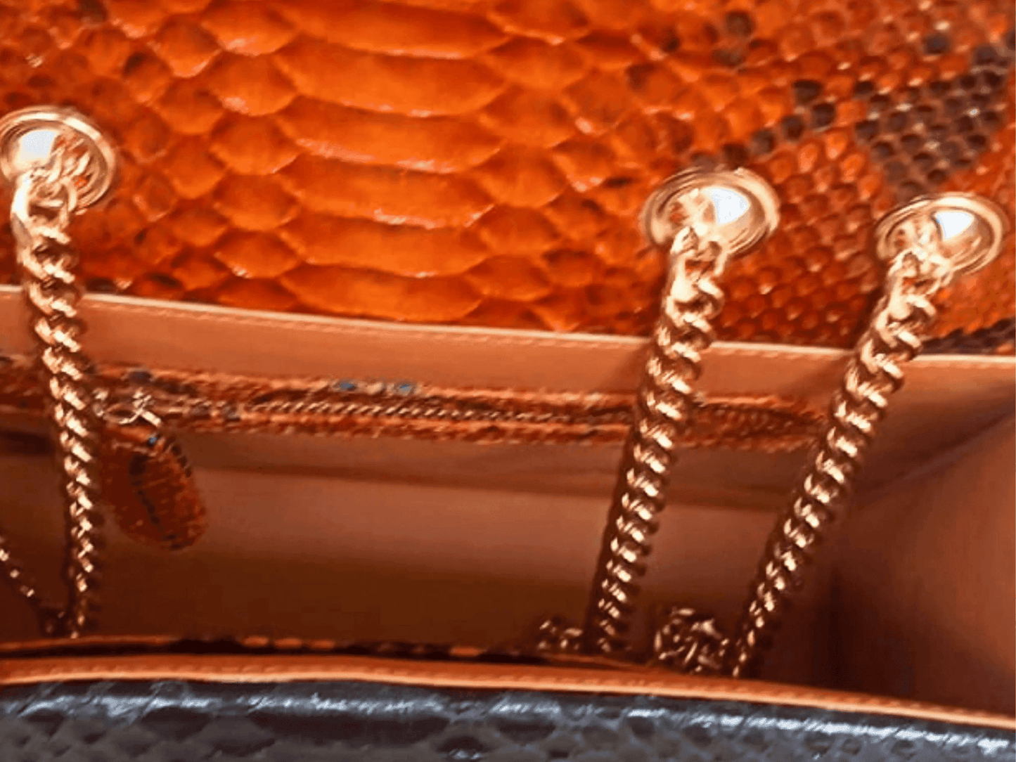 Snakeskin Shoulder Flap Bag