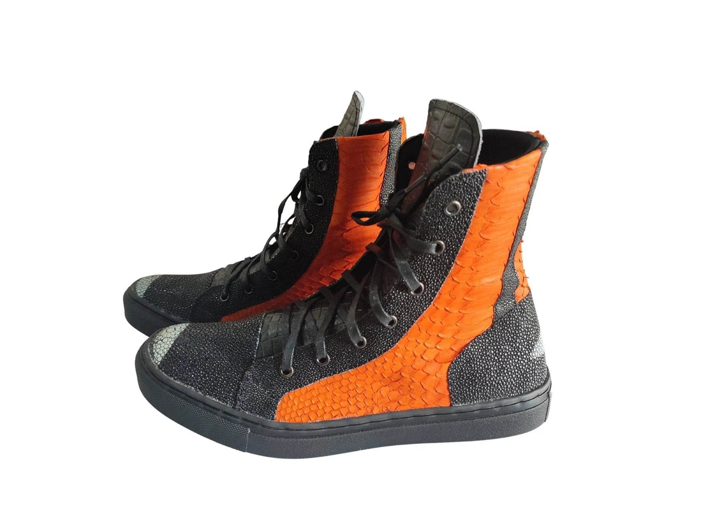 Snakeskin Sneaker Boots Shoes - LFM Fashion