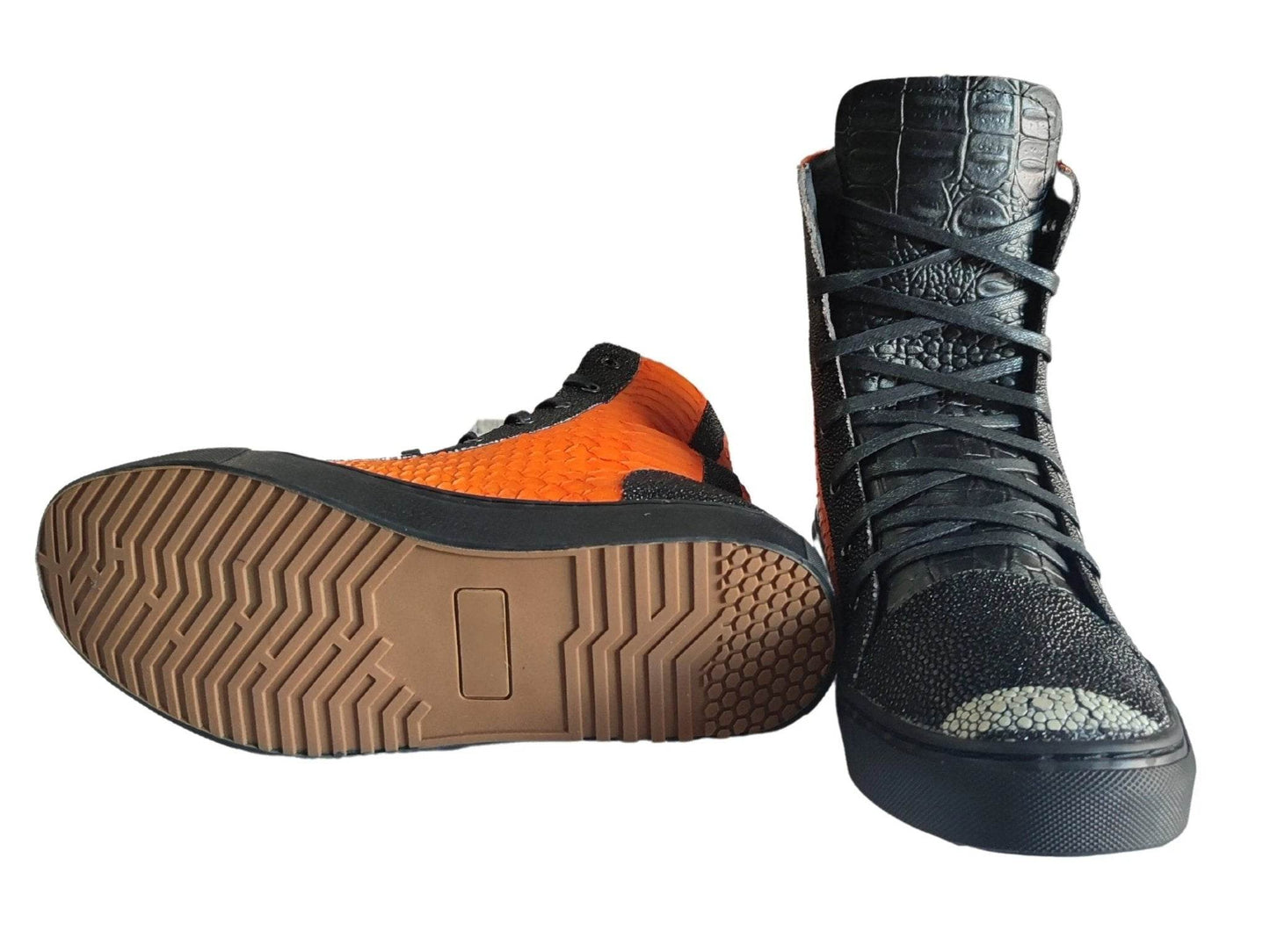 Snakeskin Sneaker Boots Shoes - LFM Fashion