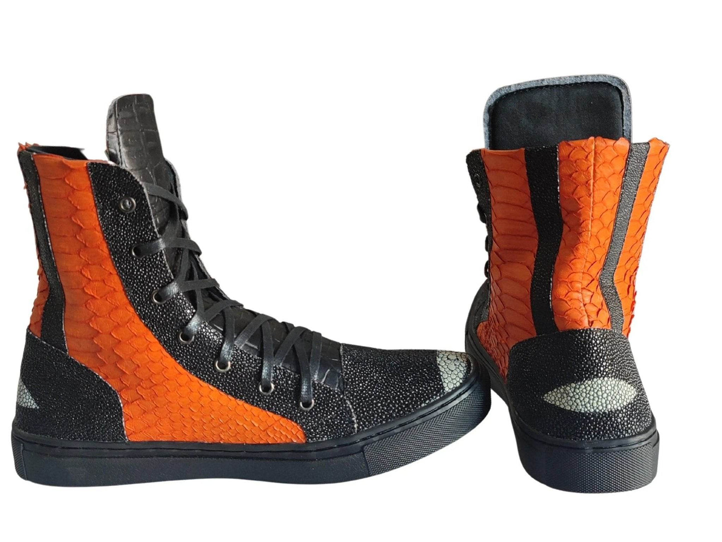 Snakeskin Sneaker Boots Shoes - LFM Fashion