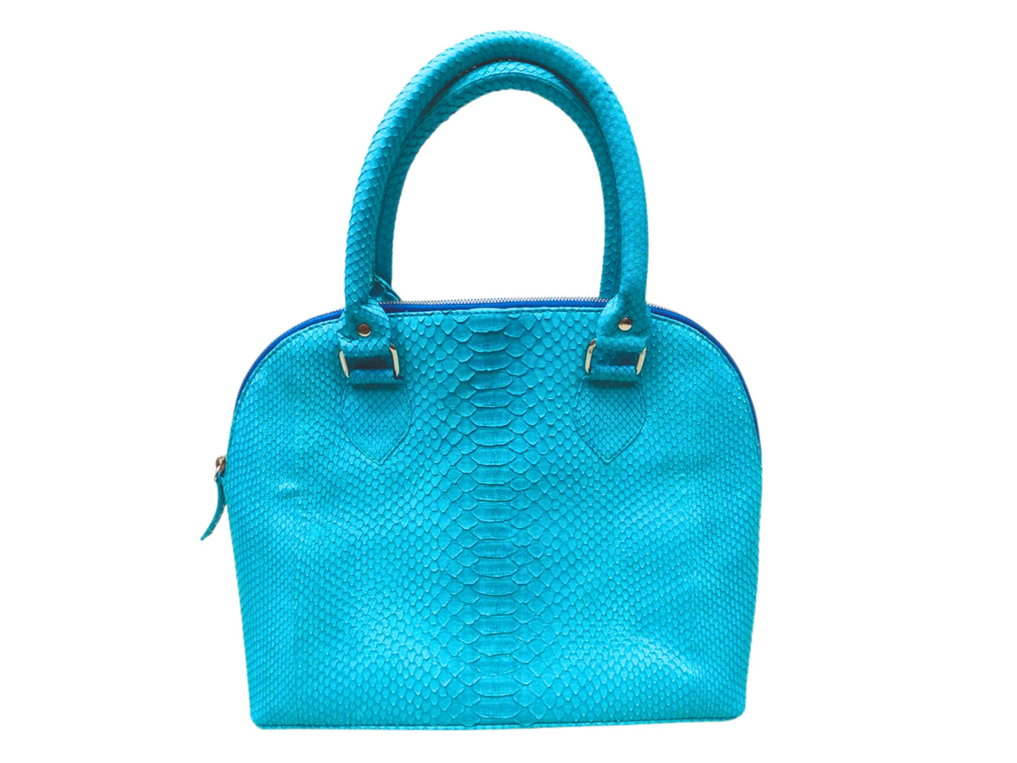 Laptop Bags Snakeskin Tote Laptop Bag,Trendy Work Bag,Fashionable Carryall Aqua Blue Python Jacket by LFM Fashion