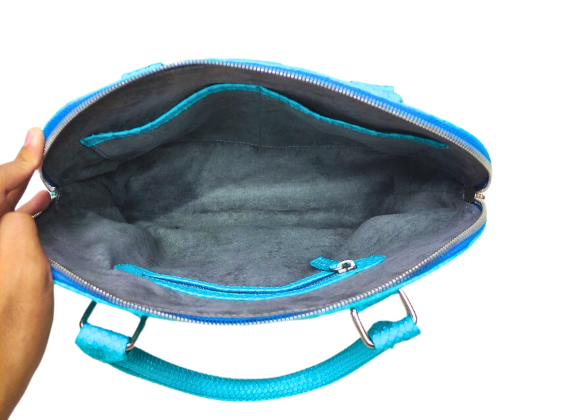Laptop Bags Snakeskin Tote Laptop Bag,Trendy Work Bag,Fashionable Carryall Python Jacket by LFM Fashion