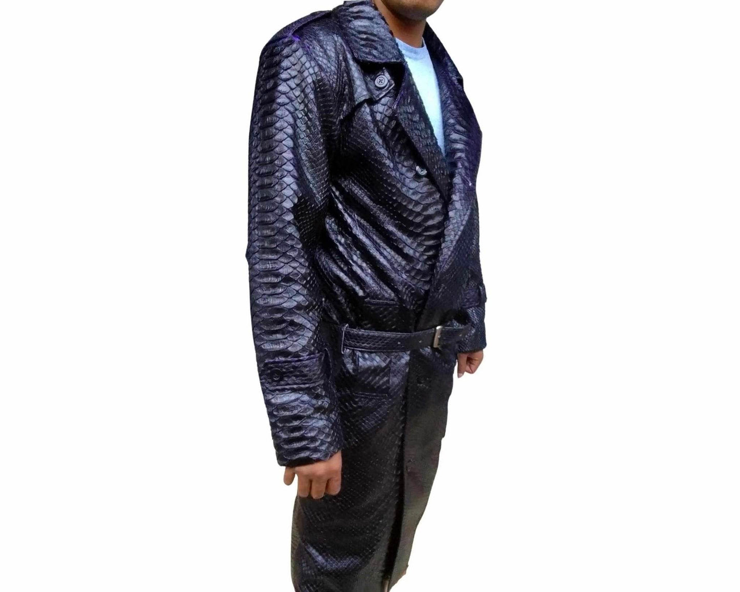 Snakeskin Trench Coats - LFM Fashion