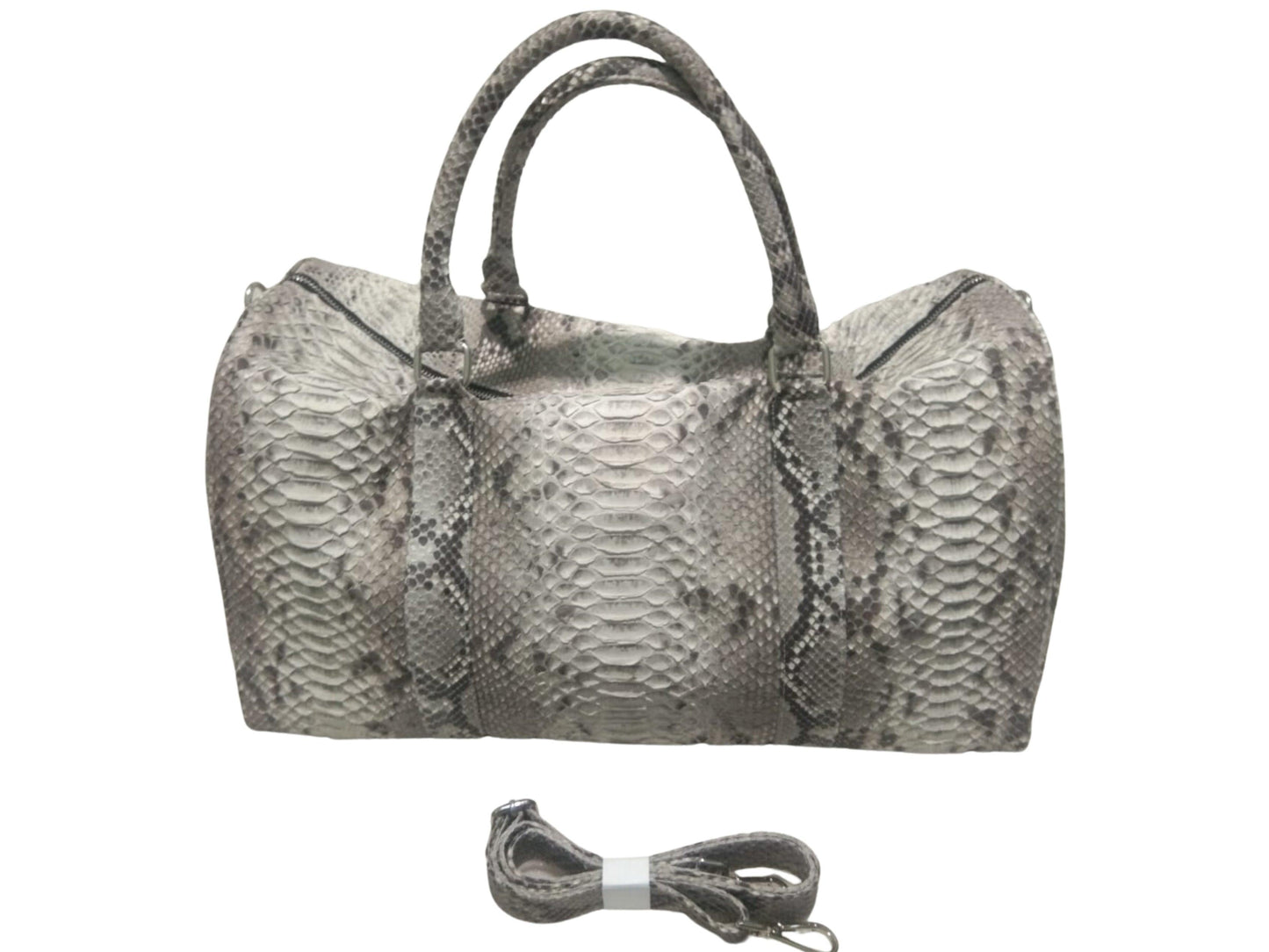 Snakeskin Weekender Bag Grey Python Jacket by LFM Fashion