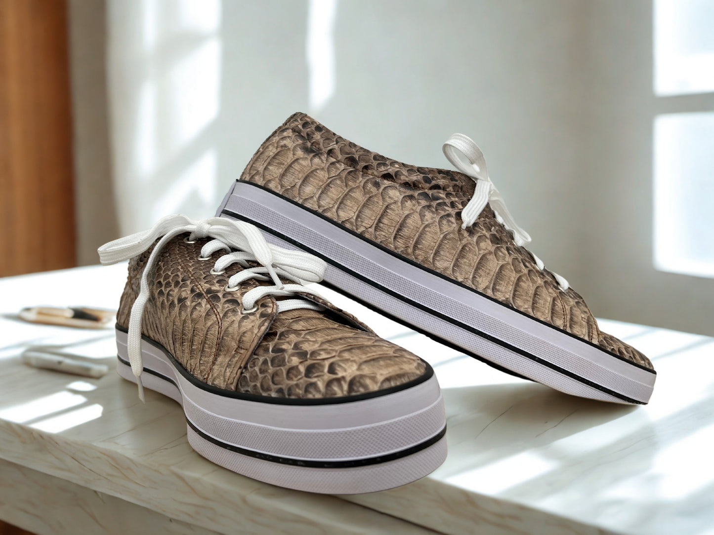 Snakeskin Sneakers Mens - 5