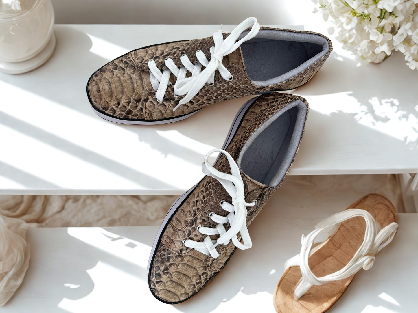 Snakeskin Sneakers Mens - 6