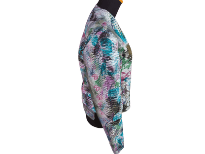 Women Jacket Tie Dye Python Snakeskin Leather Jacket Python Jacket by LFM Fashion