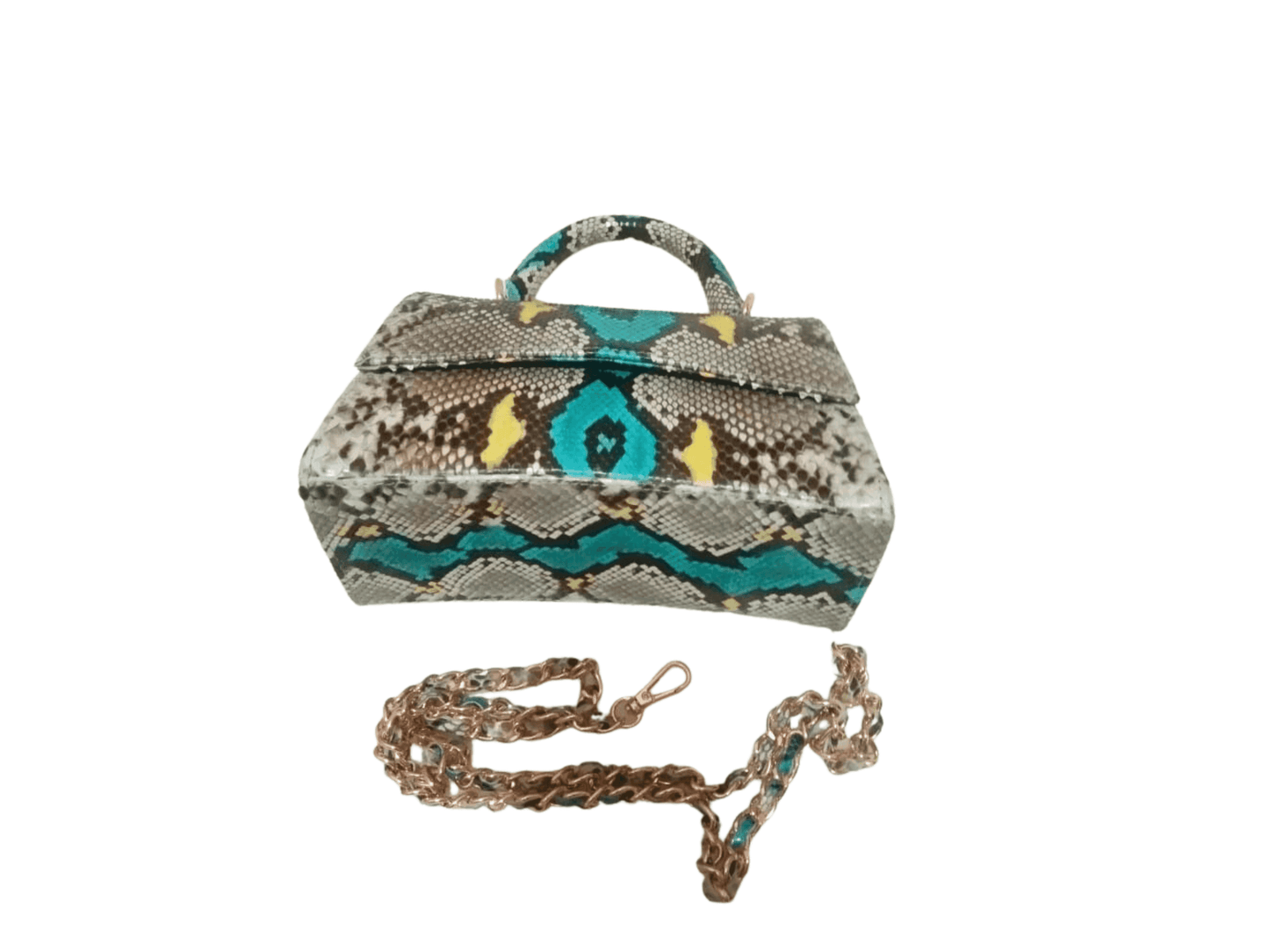 Top Handle Women Python Handbag Chain Strap Python Jacket by LFM Fashion