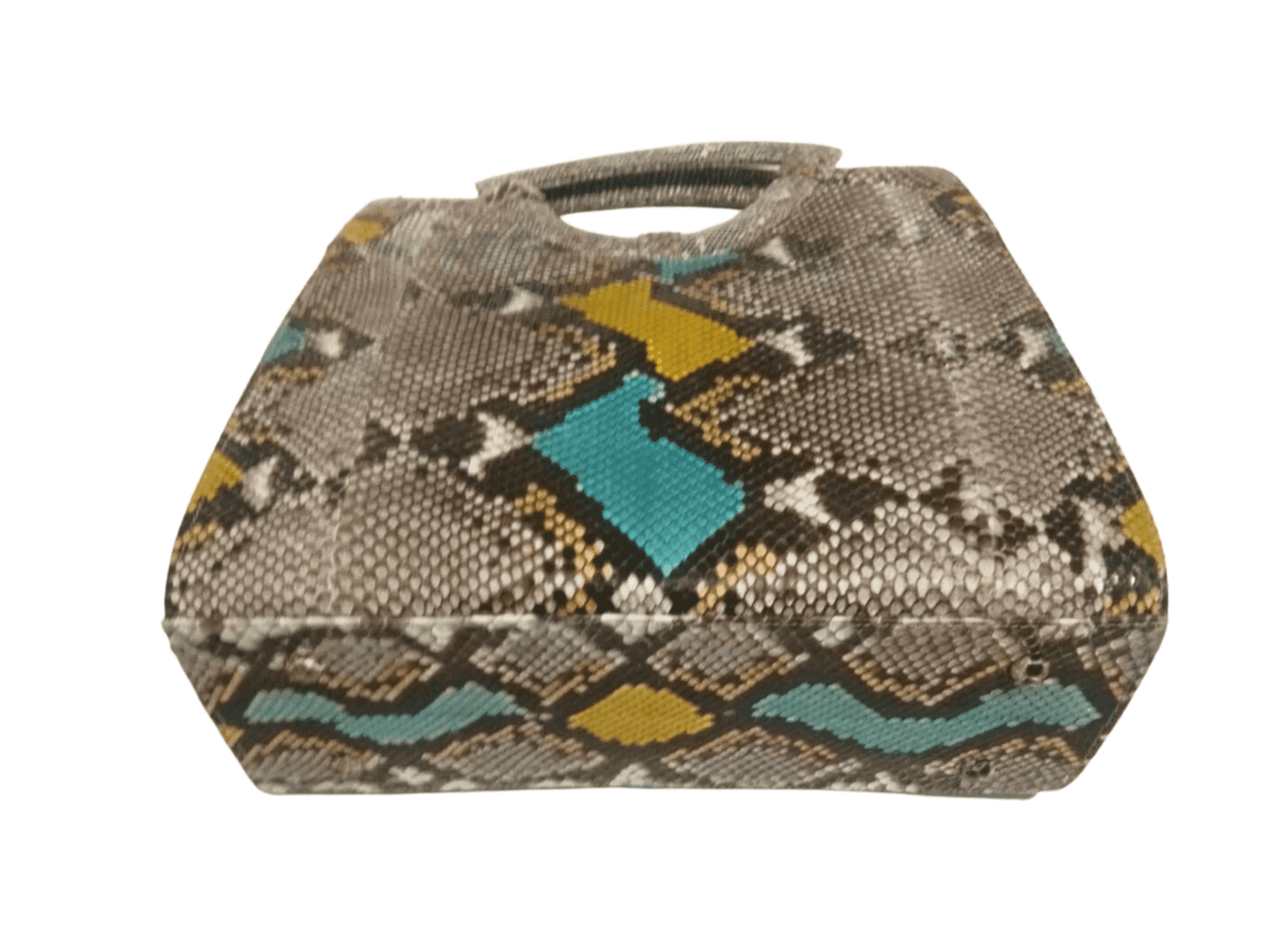 Tote Python Snakeskin Women Bag with Natural Lizard Skin Trim Python Jacket by LFM Fashion