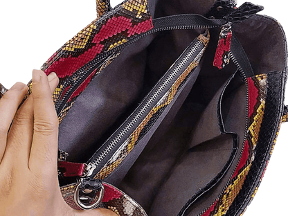 Tote Snakeskin Shoulder Bag Python Jacket by LFM Fashion