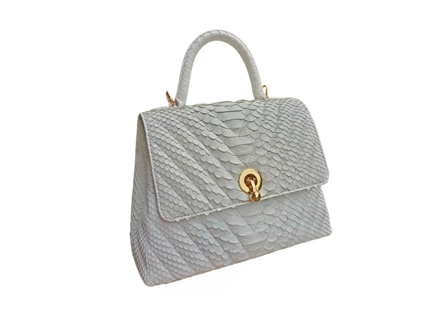 Triangle Quilt Snakeskin Handbag - LFM Fashion