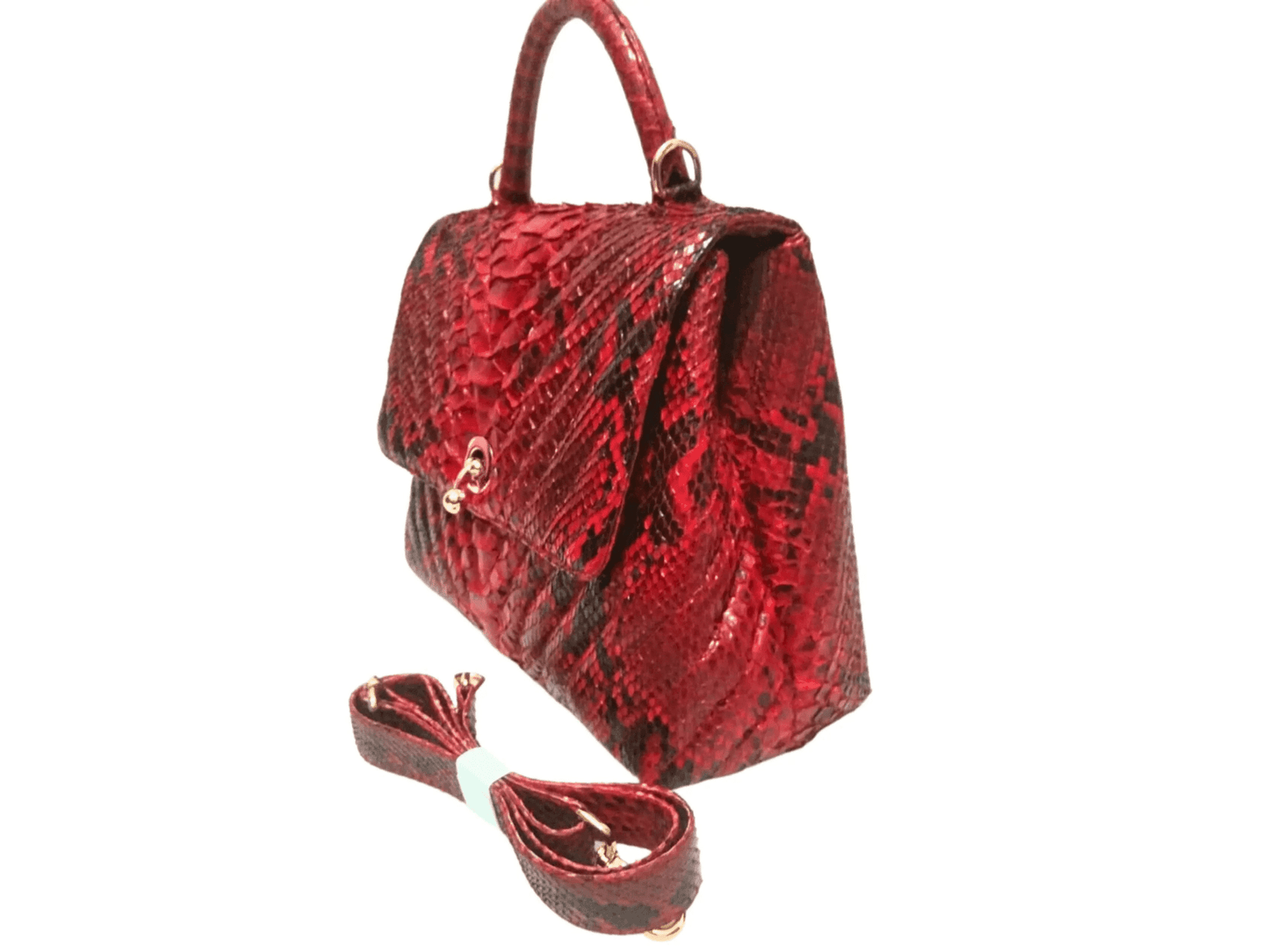 Triangle Quilt Snakeskin Handbag - Python Jacket by LFM Fashion