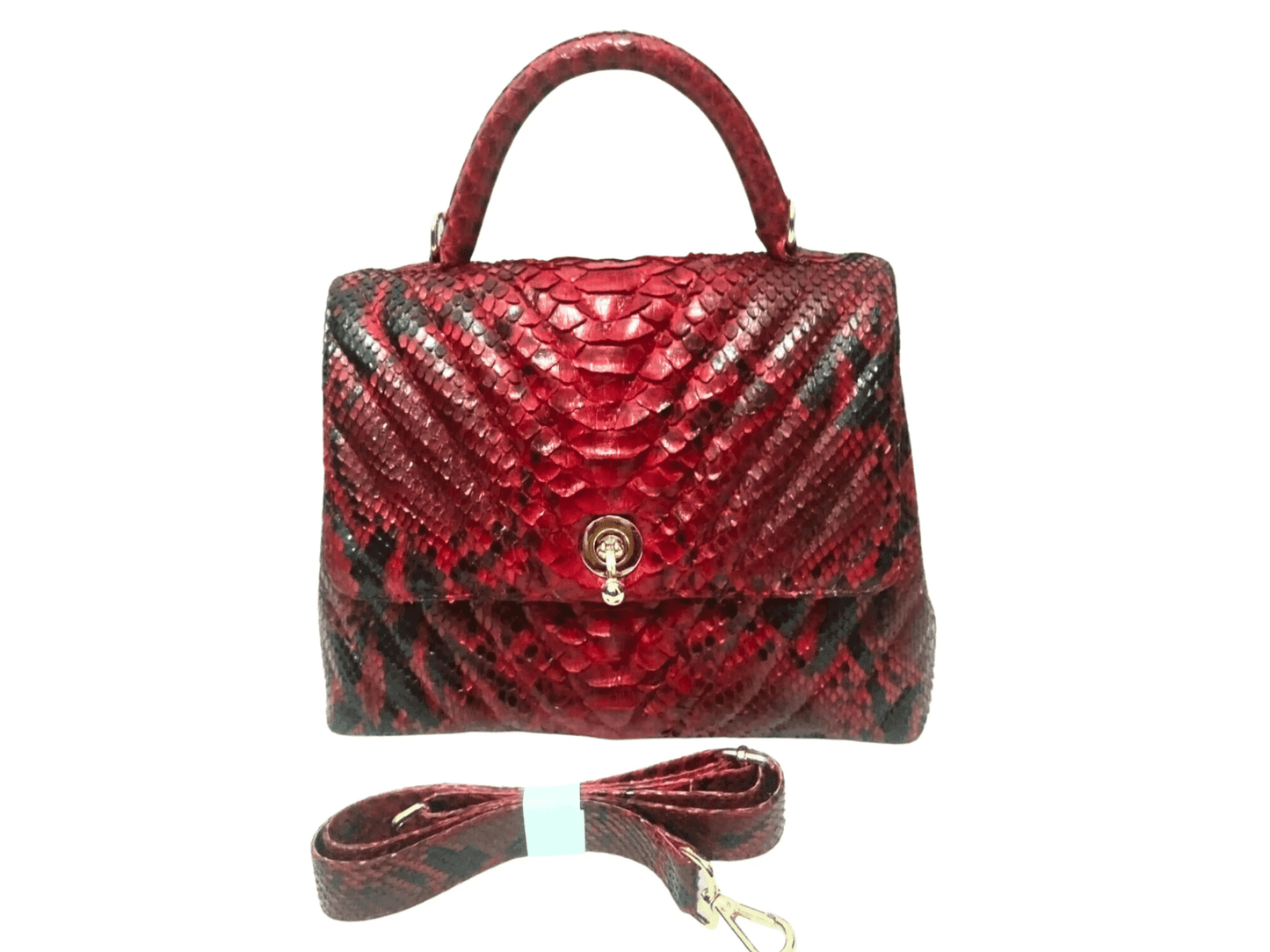 Triangle Quilt Snakeskin Handbag - Python Jacket by LFM Fashion