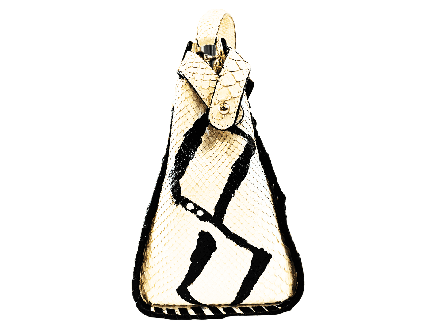 White Snakeskin Peekaboo Bag Python Jacket by LFM Fashion
