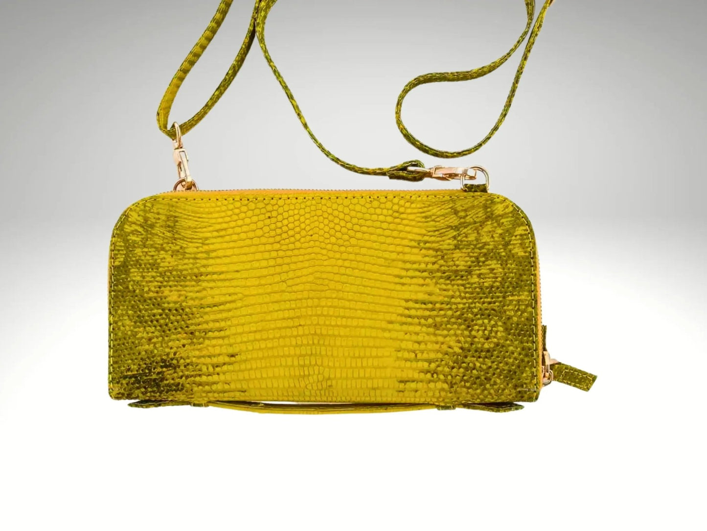 Zip Around Wallet Crossbody Leather Strap - Python Jacket by LFM Fashion