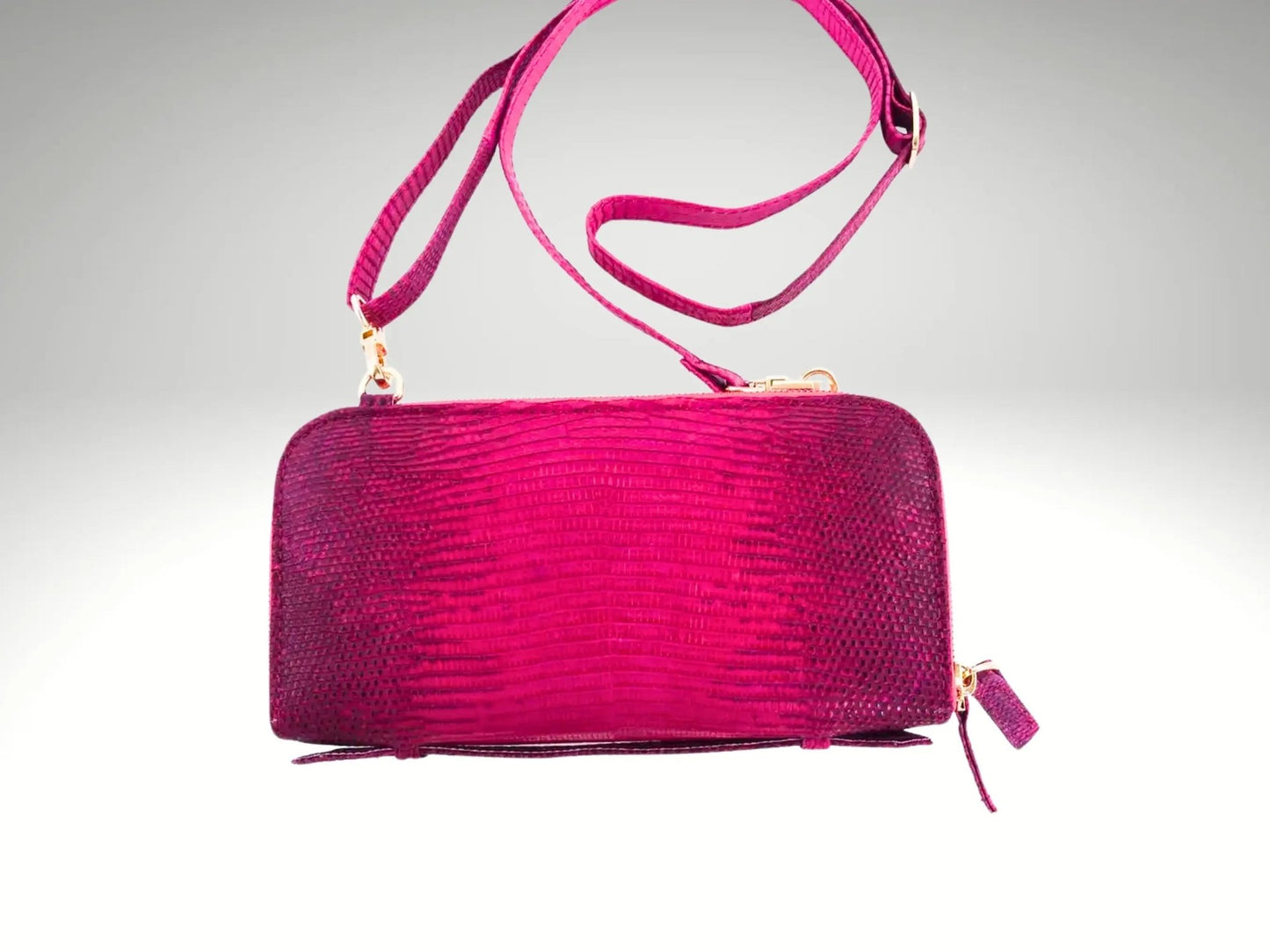 Zip Around Wallet Crossbody Leather Strap - Python Jacket by LFM Fashion