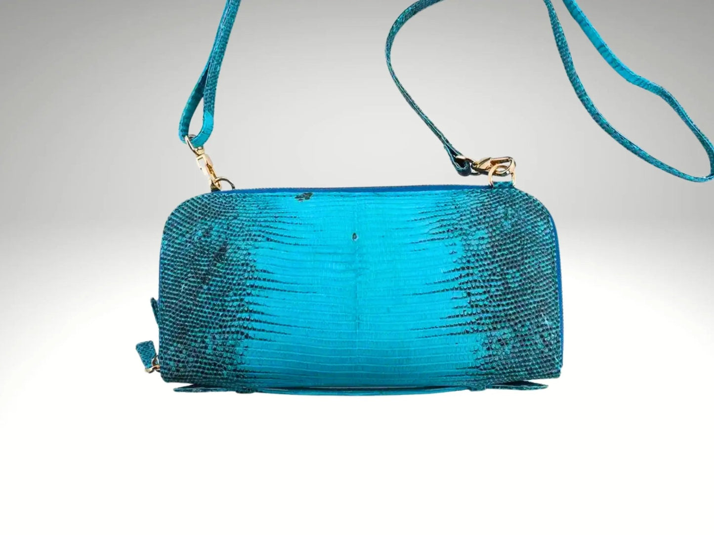 Zip Around Wallet Crossbody Leather Strap - Python Jacket by LFM Fashion