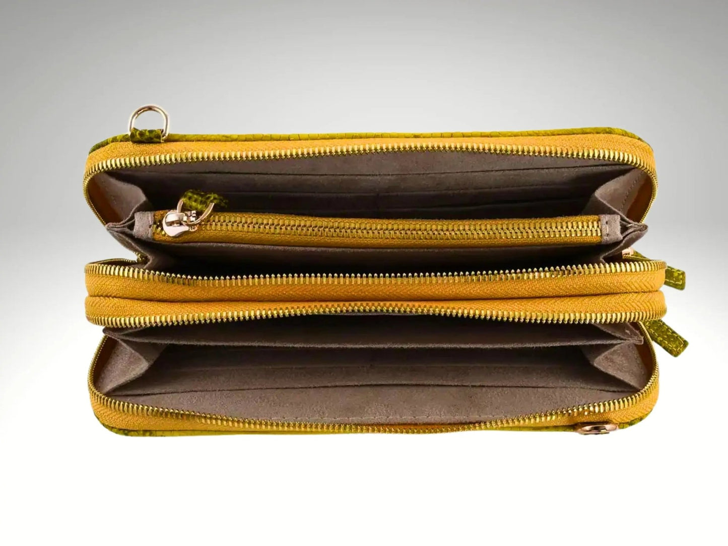 Zip Around Wallet Crossbody Leather Strap - Python Jacket by LFM Fashion