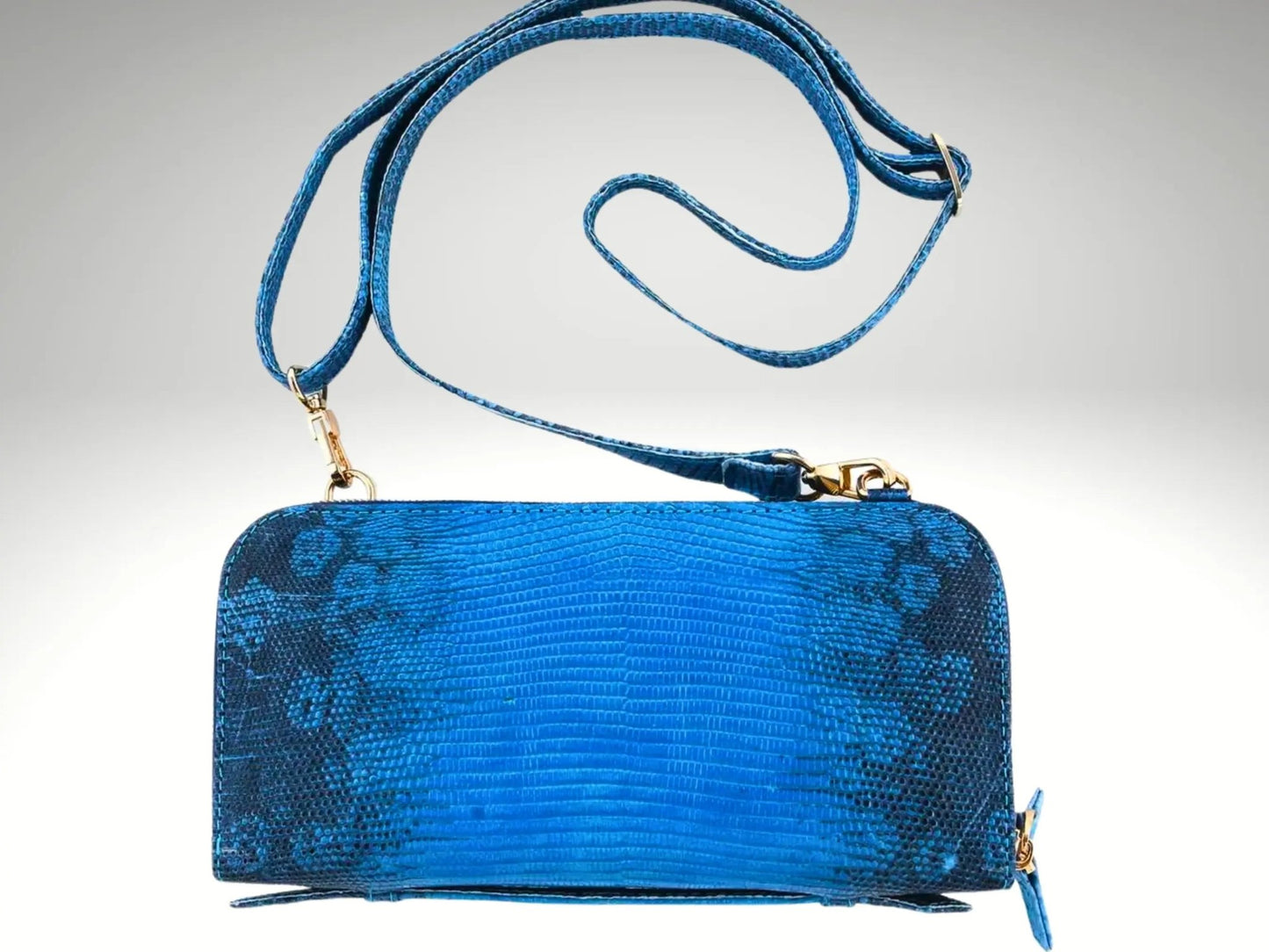 Zip Around Wallet Crossbody Leather Strap - Python Jacket by LFM Fashion
