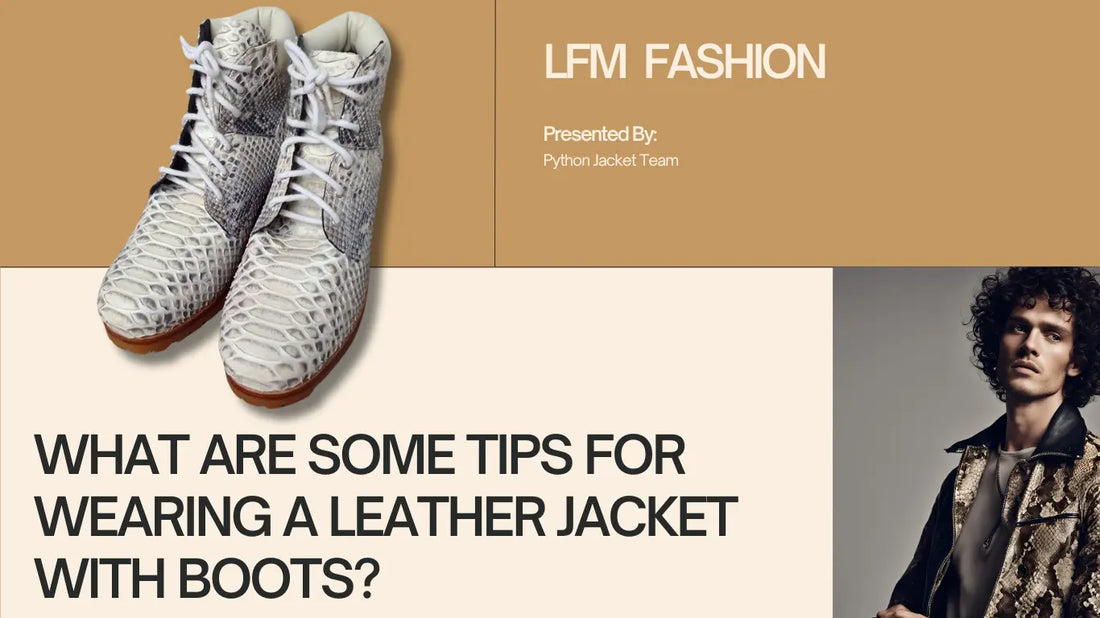 What are some tips for wearing a leather jacket with boots? - Python Jacket by LFM Fashion