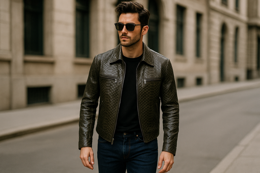 Everyone With Good Taste Is Styling Jeans With This Specific Python Jacket Style Right Now