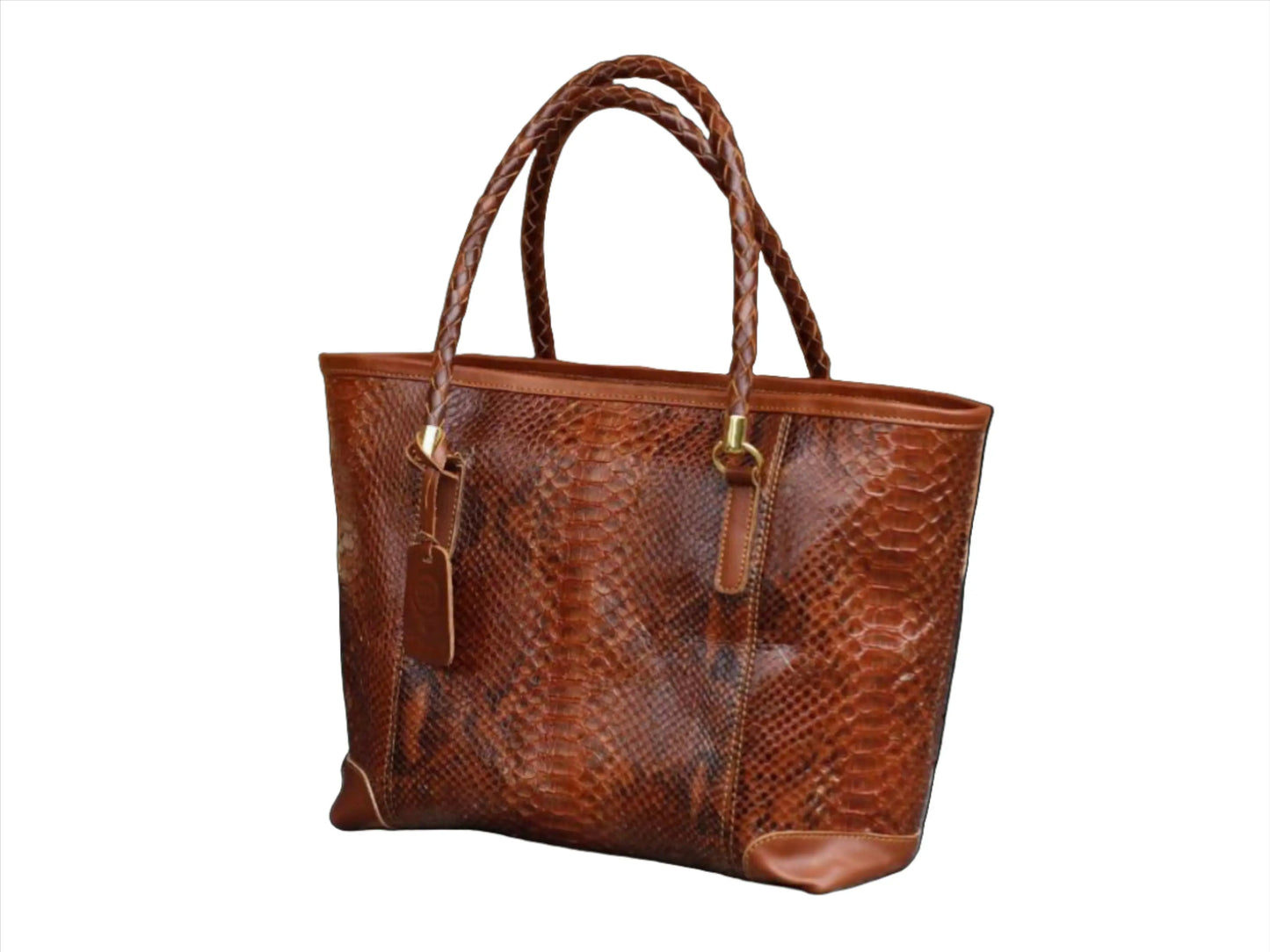 Brown Snakeskin Tote Bags Python Jacket by LFM Fashion