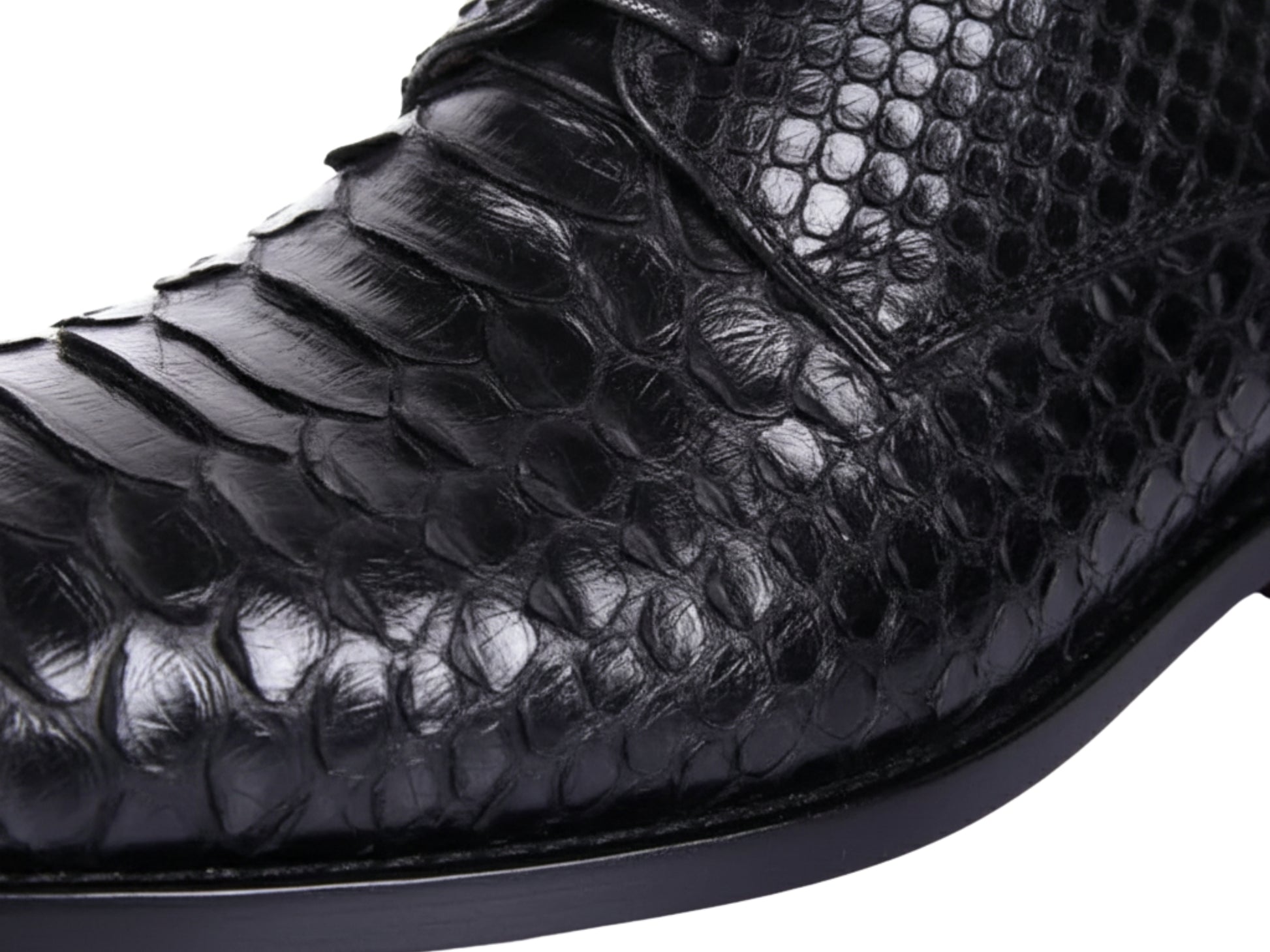 Genuine Black Python Snakeskin Oxford Shoes for Men: Handmade Exotic Leather Dress Shoes