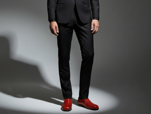 Terra Cotta Genuine Python Snakeskin Men’s Oxford Shoes