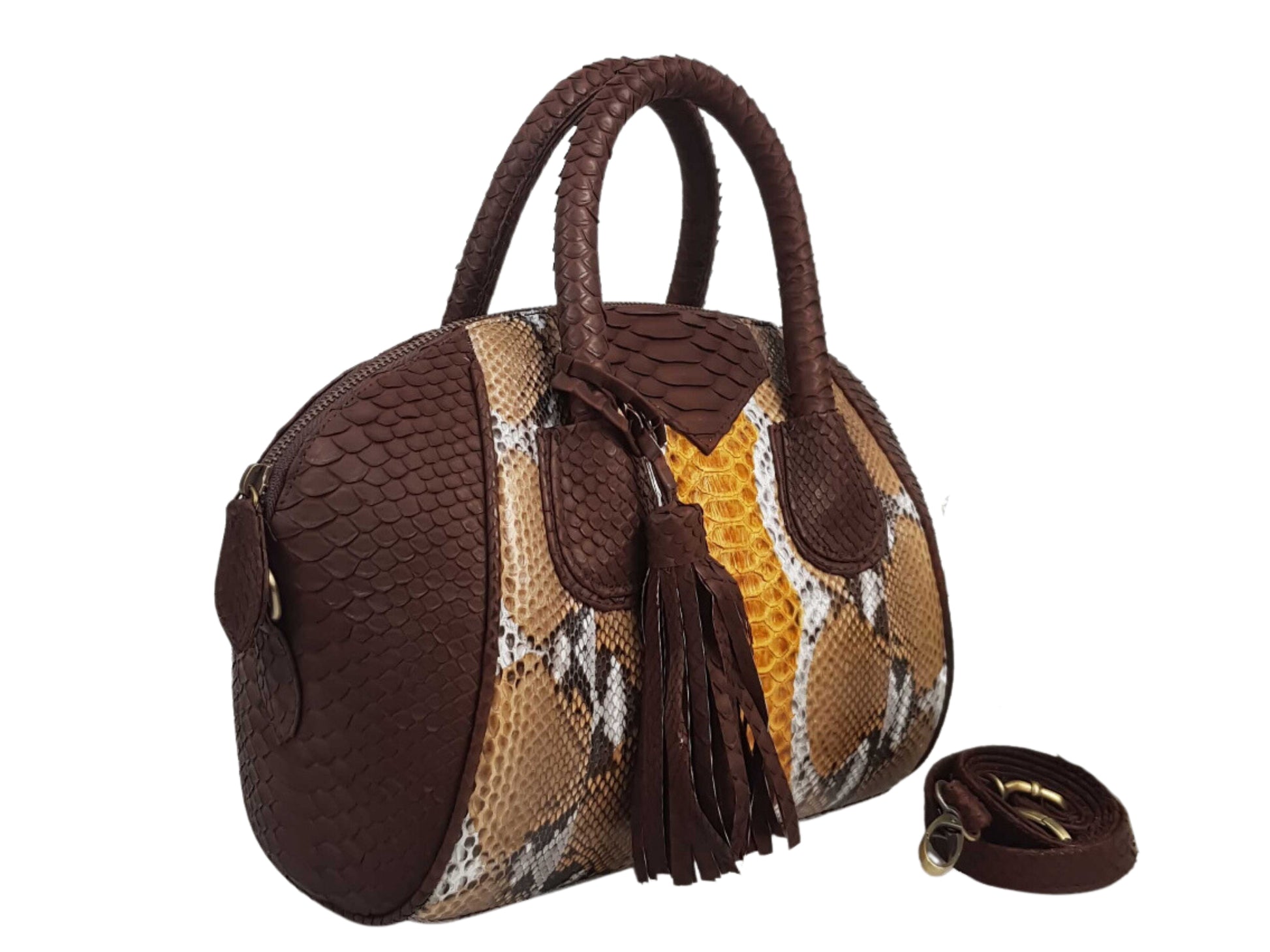 Multi Dark Brown - Gavinci Genuine Python Snakeskin Leather Bag for Women