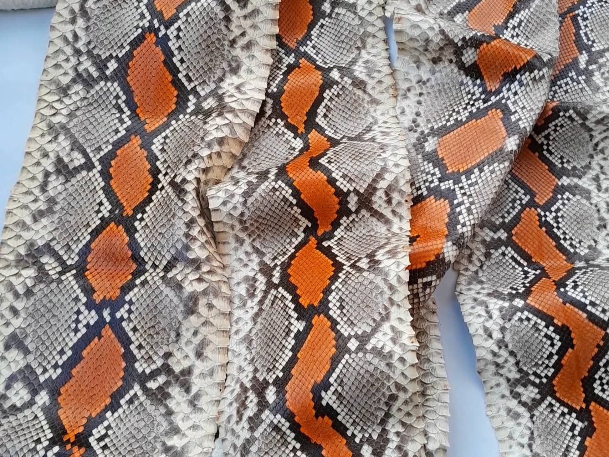 Multi Orange Python Snakeskin Jacket