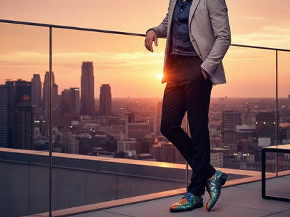 Genuine Python Snakeskin Oxford Shoes for Men: Handmade Multicolor Dress Shoes