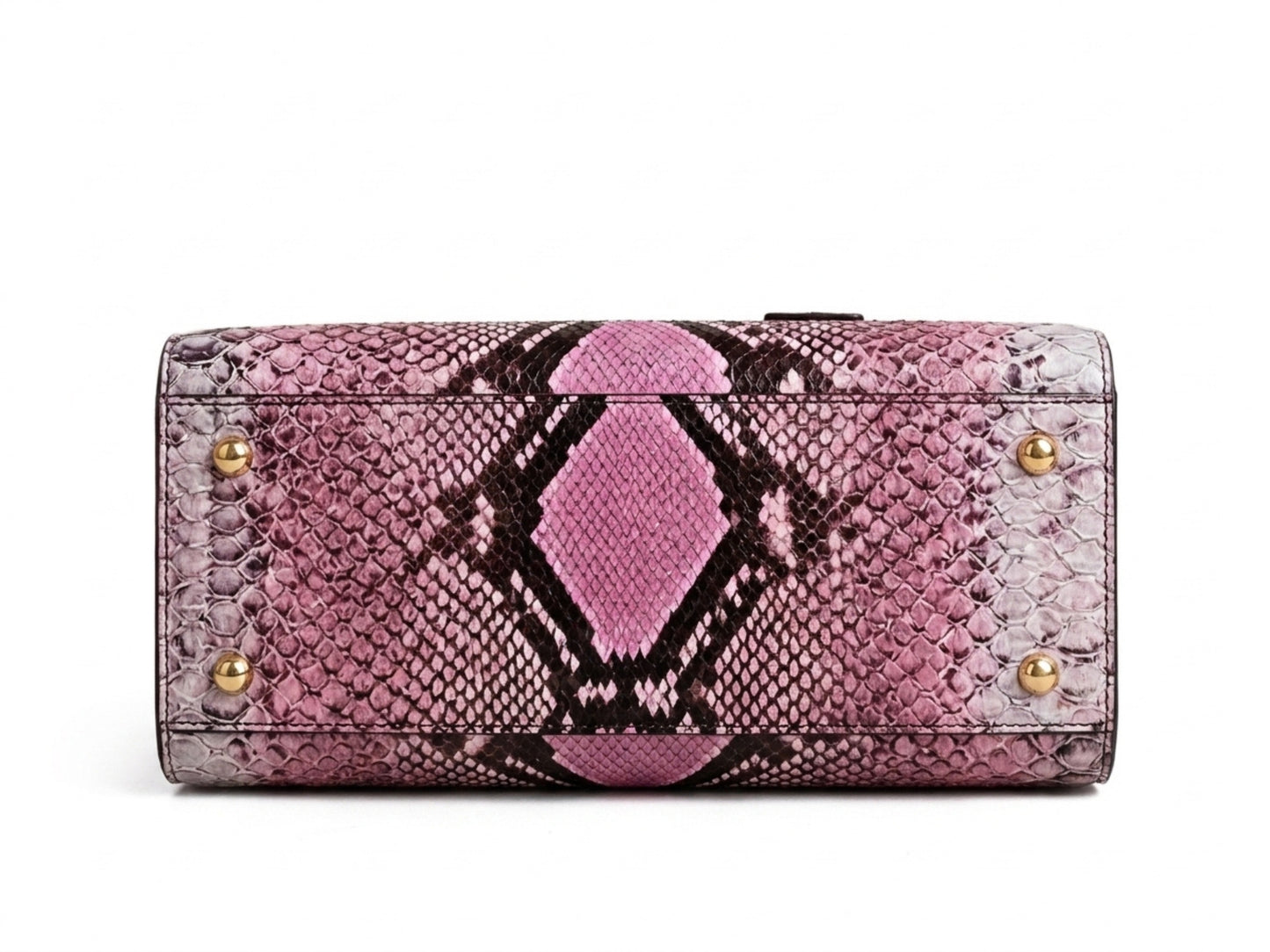 Pink Python Snakeskin Tote Satchel